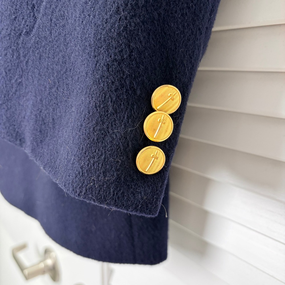 Gieves & Hawkes Savile Row Navy Blue 100% Cashmere Blazer Gold Buttons 43L - Picture 3 of 16